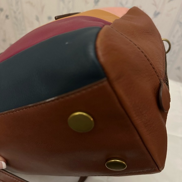 Fossil Colorful Striped Leather Satchel - Picture 9 of 16